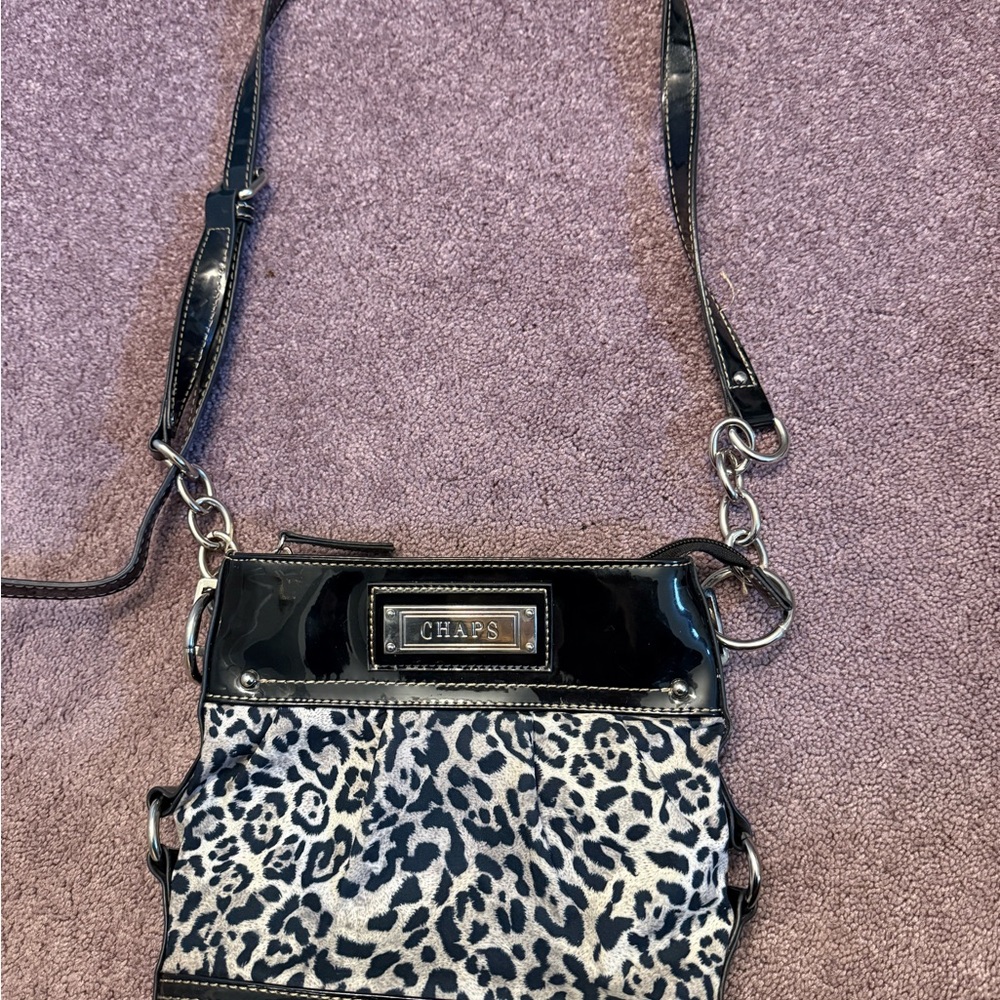 VINTAGE chaps leopard print cross body